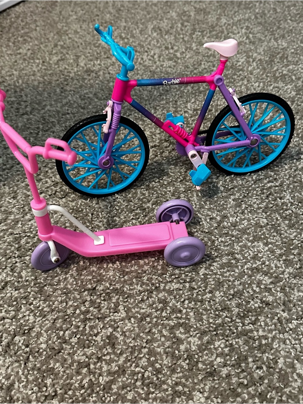 Barbie vintage bike and scooter